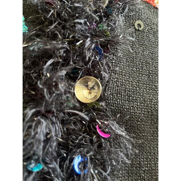 Design Options by Philip & Jane Gordon black Christmas packages sweater size L - Picture 5 of 10